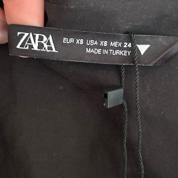 NWT ZARA Faux Wrap Long Sleeve Collared Mini Shirt Dress Scandi Minimalist Sz XS - Picture 2 of 16